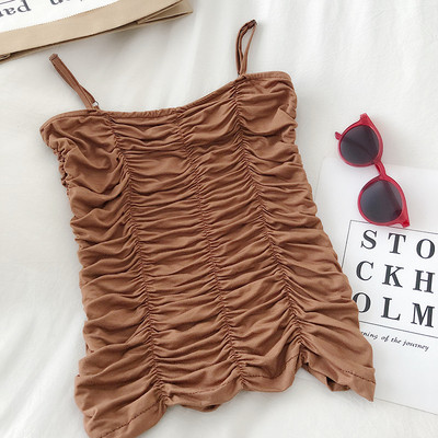 Набран дамски потник с тънки презрамки