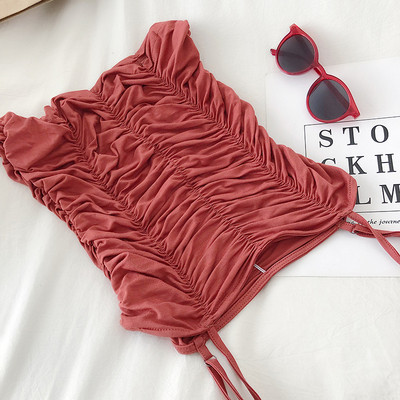 Набран дамски потник с тънки презрамки