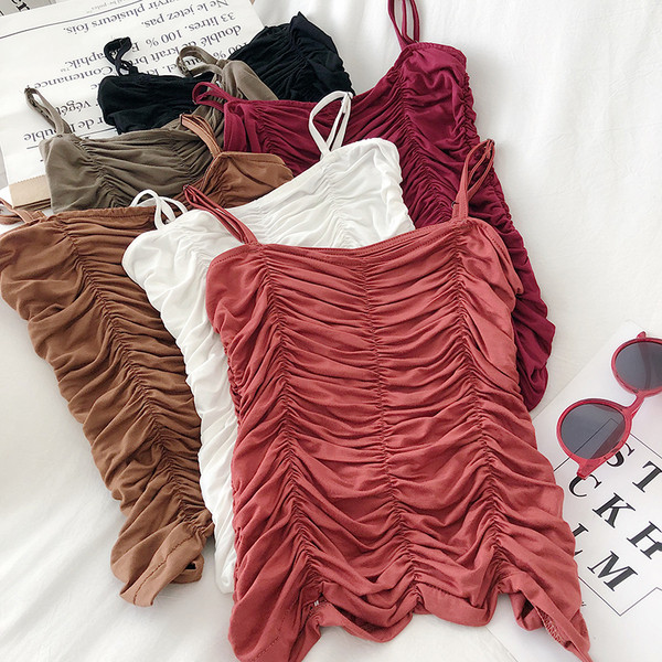 Набран дамски потник с тънки презрамки 