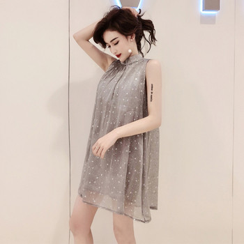 Къса дамска рокля разкроен модел с връзки