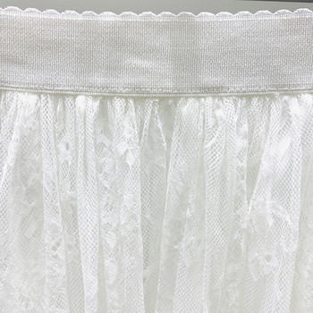 Модерна дамска дантелена пола с висока талия в бял цвят