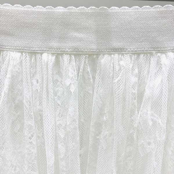 Модерна дамска дантелена пола с висока талия в бял цвят