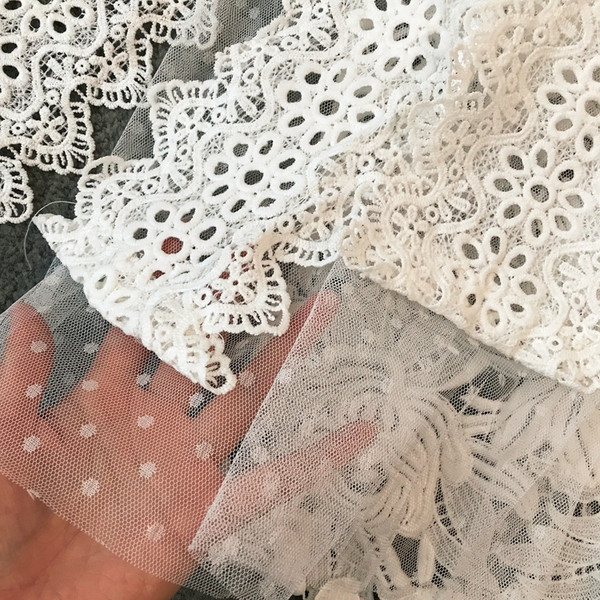 Пролетна дамска пола с висока талия, дантела и тюл 