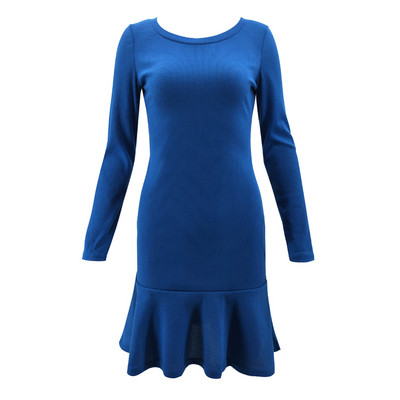 Ежедневна дамска къса рокля Slim модел с дълъг ръкав