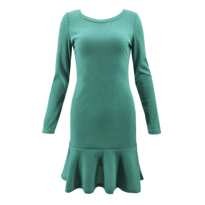 Ежедневна дамска къса рокля Slim модел с дълъг ръкав