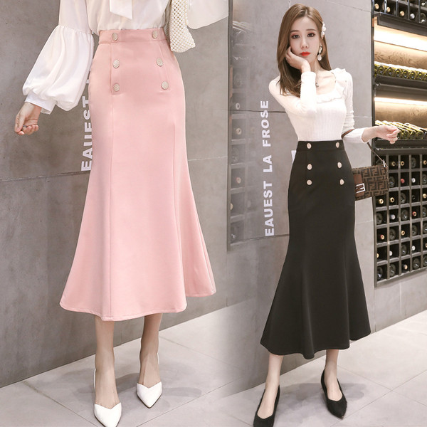 Ежедневна дамска дълга пола с висока талия 