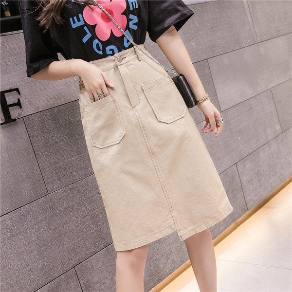 Асиметрична дамска пола с висока талия и джобове 