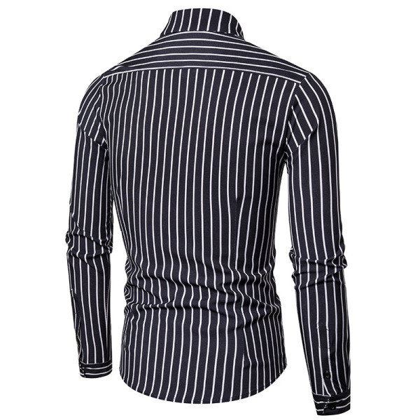 Раирана мъжка риза втален модел с дълъг ръкав и джоб