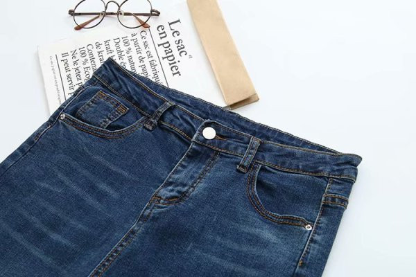 Blugi lungi de damă casual, cu buzunar și motiv rupt