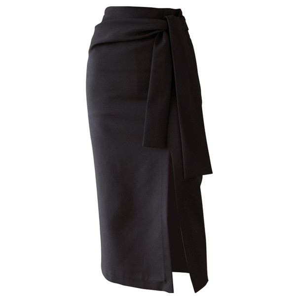 Fusta de dama eleganta, cu fanta si talie inalta