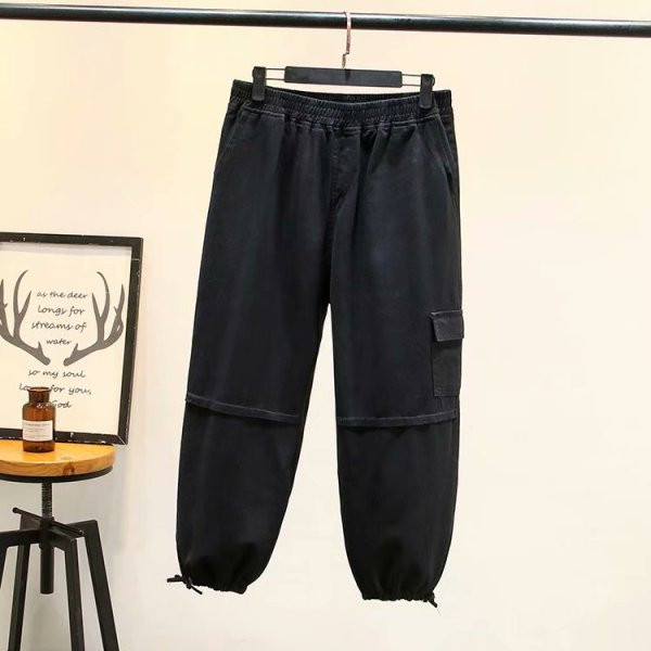 Pantaloni lungi dama casual cu talie inalta si elastic