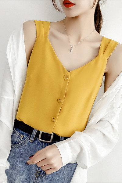 Дамски потник с презрамки и копчета 