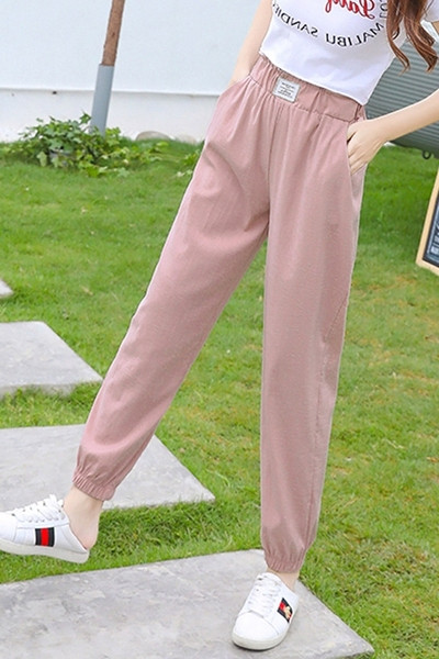 Pantaloni lungi sport de dama cu talie elastica