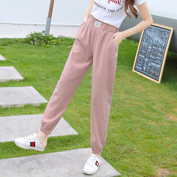 Pantaloni lungi sport de dama cu talie elastica