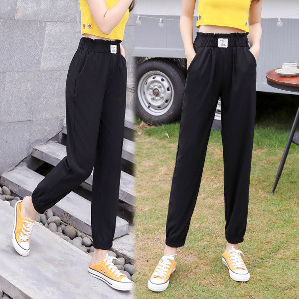 Pantaloni lungi sport de dama cu talie elastica