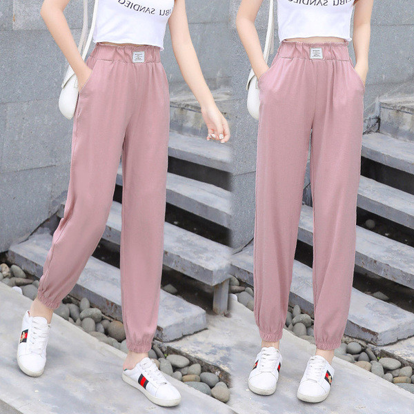 Pantaloni lungi sport de dama cu talie elastica