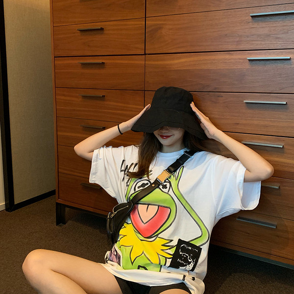 Tricou casual dama de culoare alb cu imprimeu