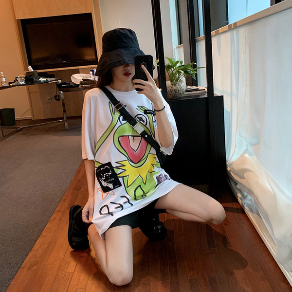 Tricou casual dama de culoare alb cu imprimeu