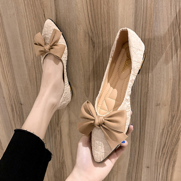 Pantofi casual dama cu talpa plata si panglica