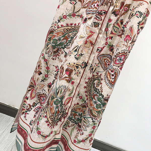 Rochie de primavara model nou cu guler clasic si model colorat