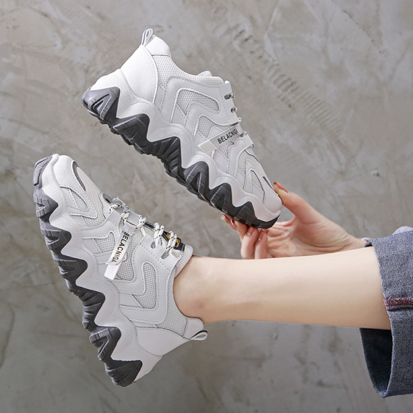 Tenisi casual dama cu piele intoarsa si talpa aspra