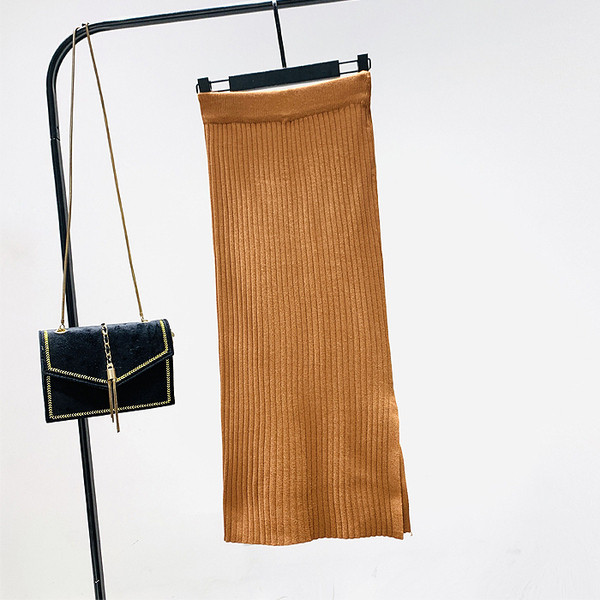 Uue mudeli pikk lõhikute ja kõrge vöökohaga naiste seelik