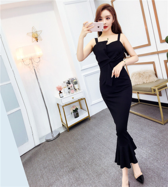 Rochie elegantă de damă cu bretele largi