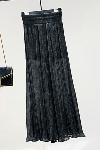 Pantaloni moderni din sifon de dama cu talie inalta