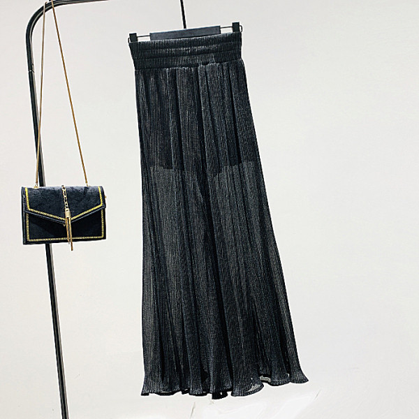 Pantaloni moderni din sifon de dama cu talie inalta