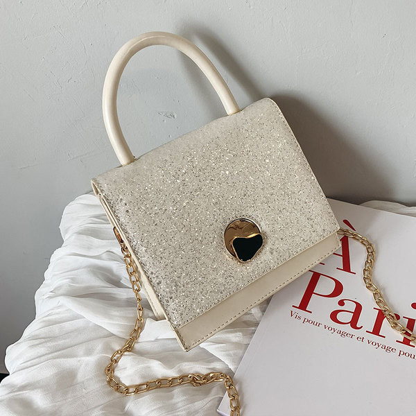 Geanta de dama moderna cu particule stralucitoare si doua manere