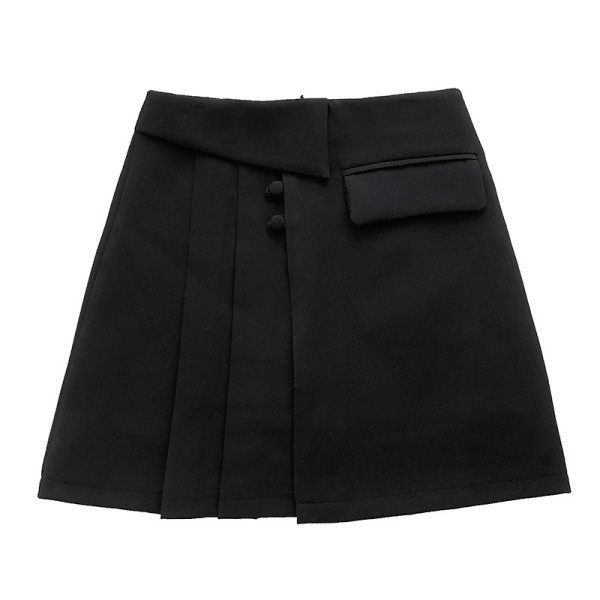 Дамска къса пола с копчета и А-линия