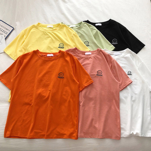 Tricou casual dama cu broderie si decolteu oval