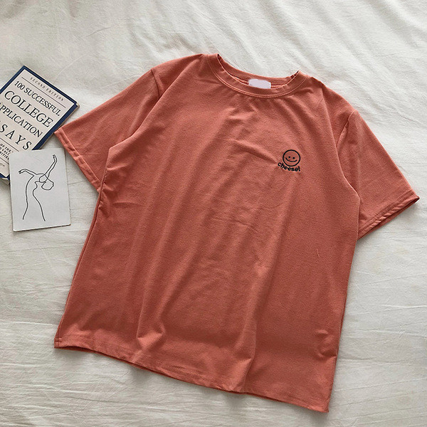 Tricou casual dama cu broderie si decolteu oval