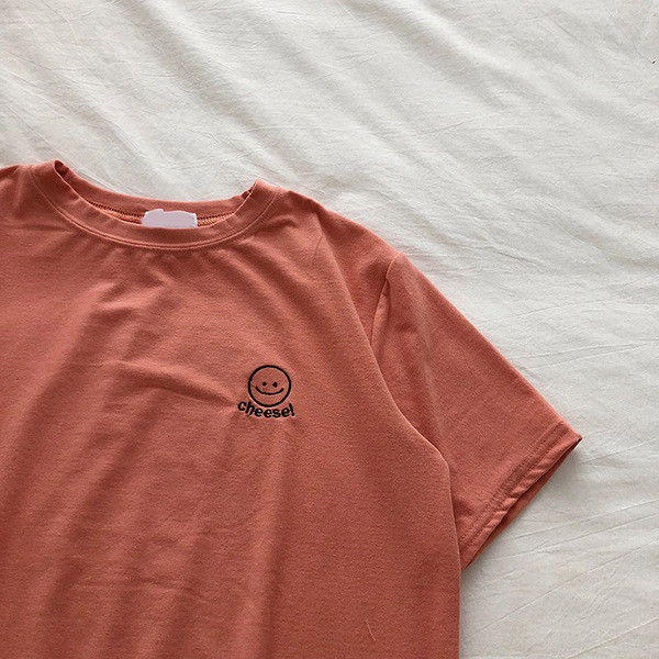 Tricou casual dama cu broderie si decolteu oval