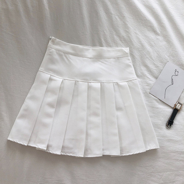 Къса дамска плисирана пола с висока талия