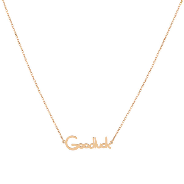 Colier zilnic de damă din oțel titan cu inscripție