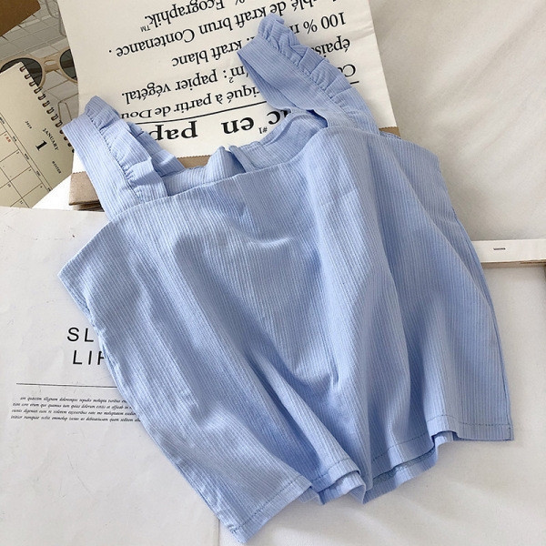 Maieu modern de damă cu bretele largi și bucle