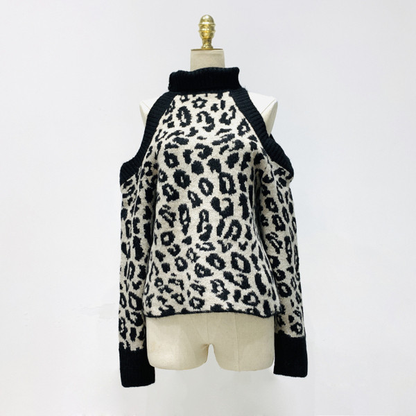 Pulover de dama model nou cu umerii goi si model animal