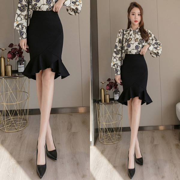 Fusta casual dama asimetrica cu talie inalta