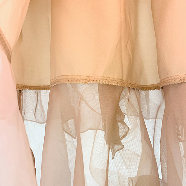 Fusta de dama moderna cu talie inalta si tul in roz