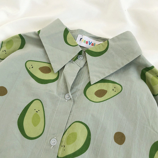 Cămașă modernă de damă cu imprimeu avocado