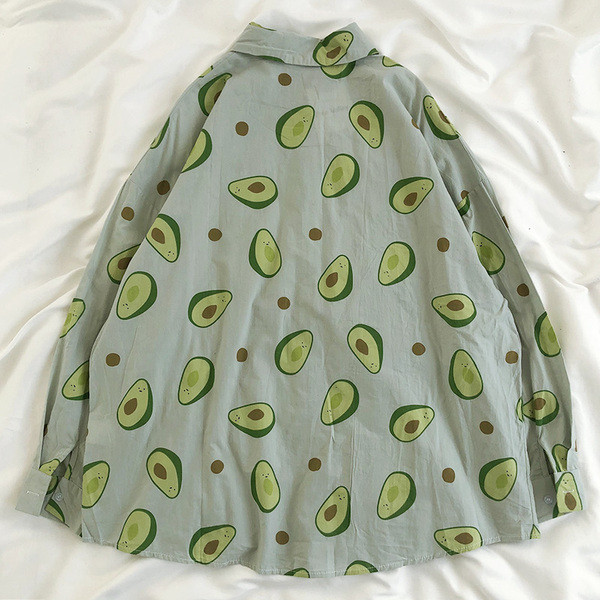 Cămașă modernă de damă cu imprimeu avocado