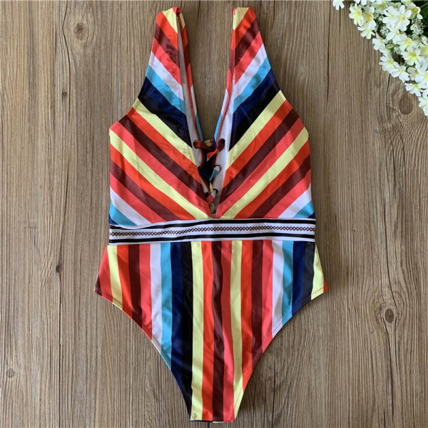 Šareni kupaći kostim s vezicama