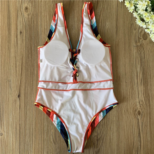 Šareni kupaći kostim s vezicama