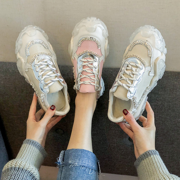 Model nou de adidasi moderni de dama cu talpa din silicon si pietre