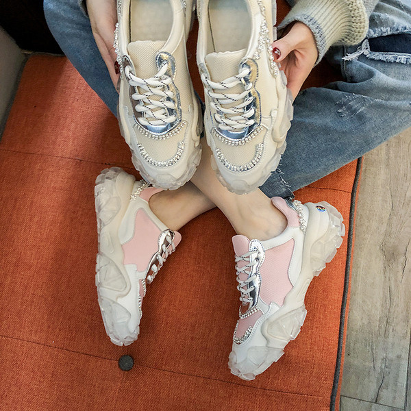 Model nou de adidasi moderni de dama cu talpa din silicon si pietre