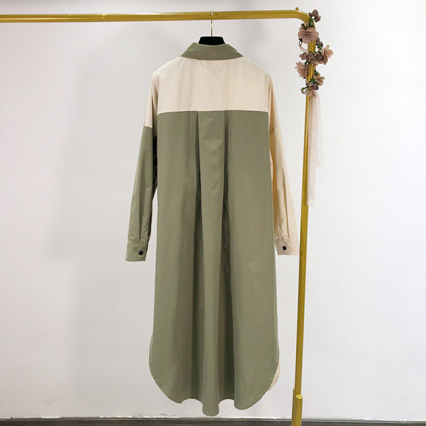 Rochie lunga tip camasa cu buzunare si nasturi