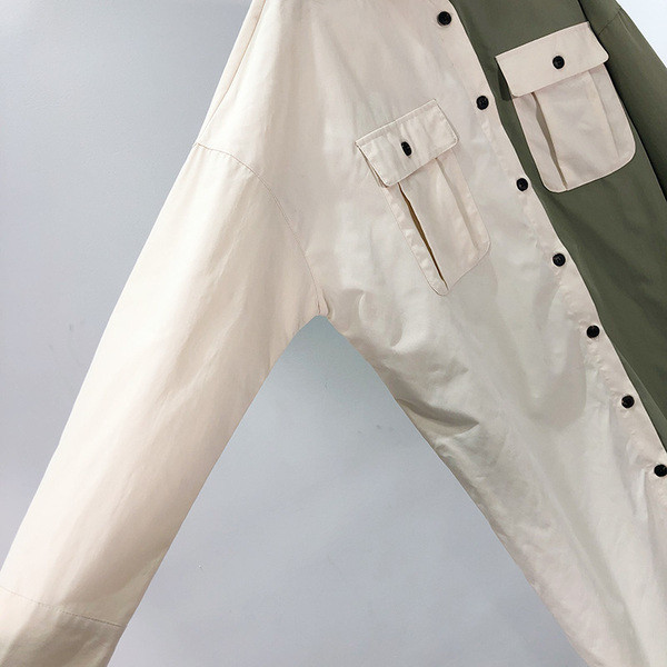 Rochie lunga tip camasa cu buzunare si nasturi