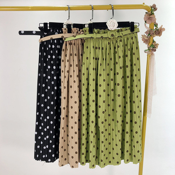 Naiste plisseeritud seelik vööga