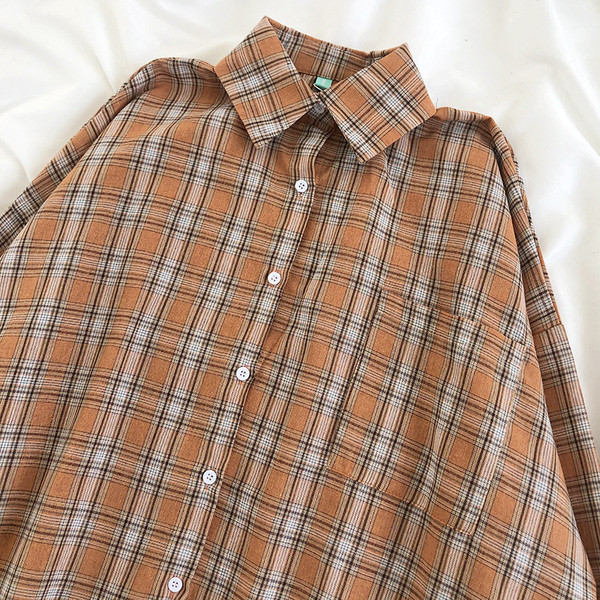 Széles női narancssárga ing klasszikus gallérral